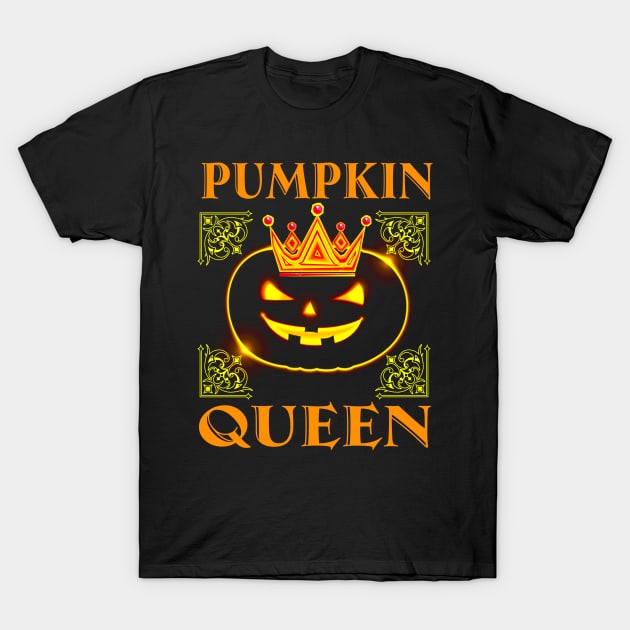 Pumpkin Queen T Shirt Funny Halloween Shirt Gifts for Mom Wife T-Shirt by martinyualiso